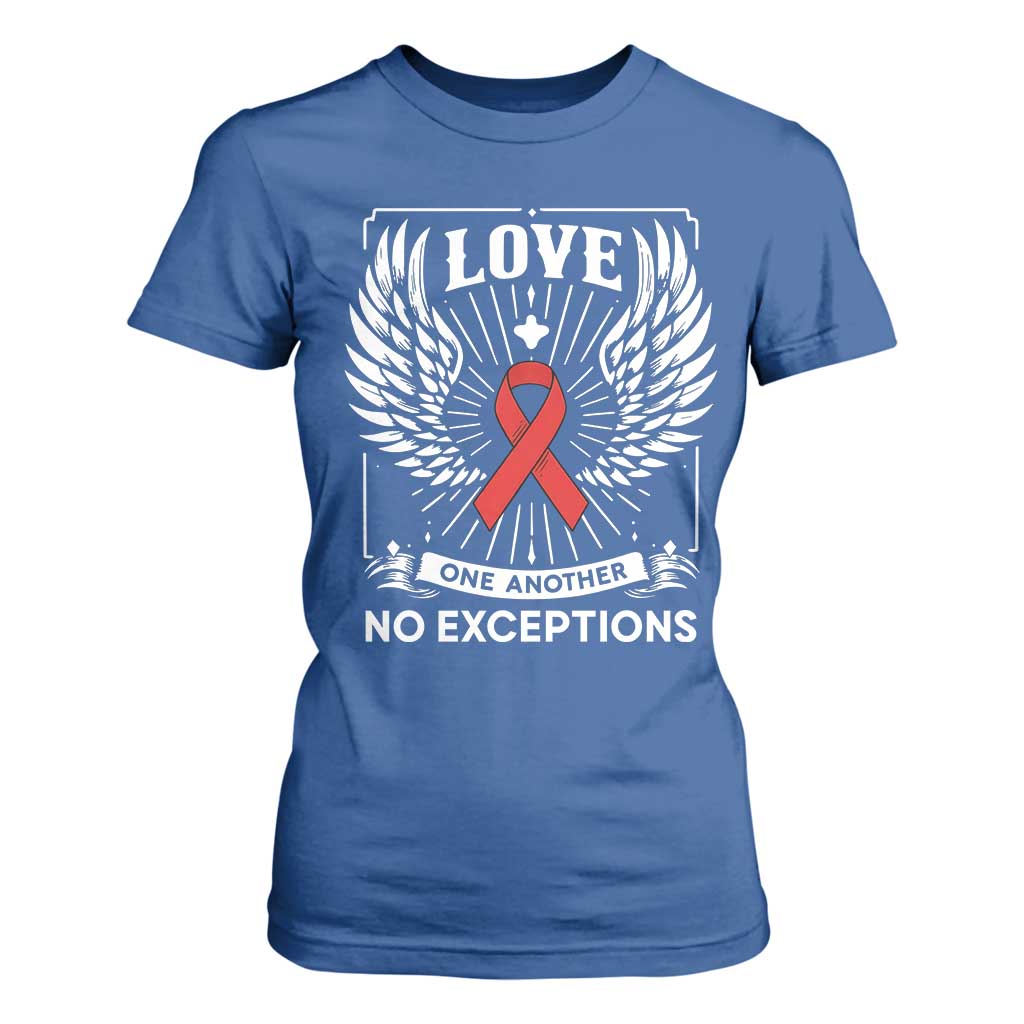 Red Ribbon Christian T Shirt For Women Cross Minimal Faith HIV Awareness Religious TS14 Royal Blue Print Your Wear