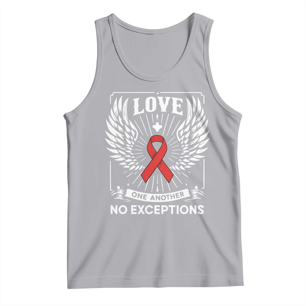 Red Ribbon Christian Tank Top Cross Minimal Faith HIV Awareness Religious TS14 Athletic Heather Print Your Wear