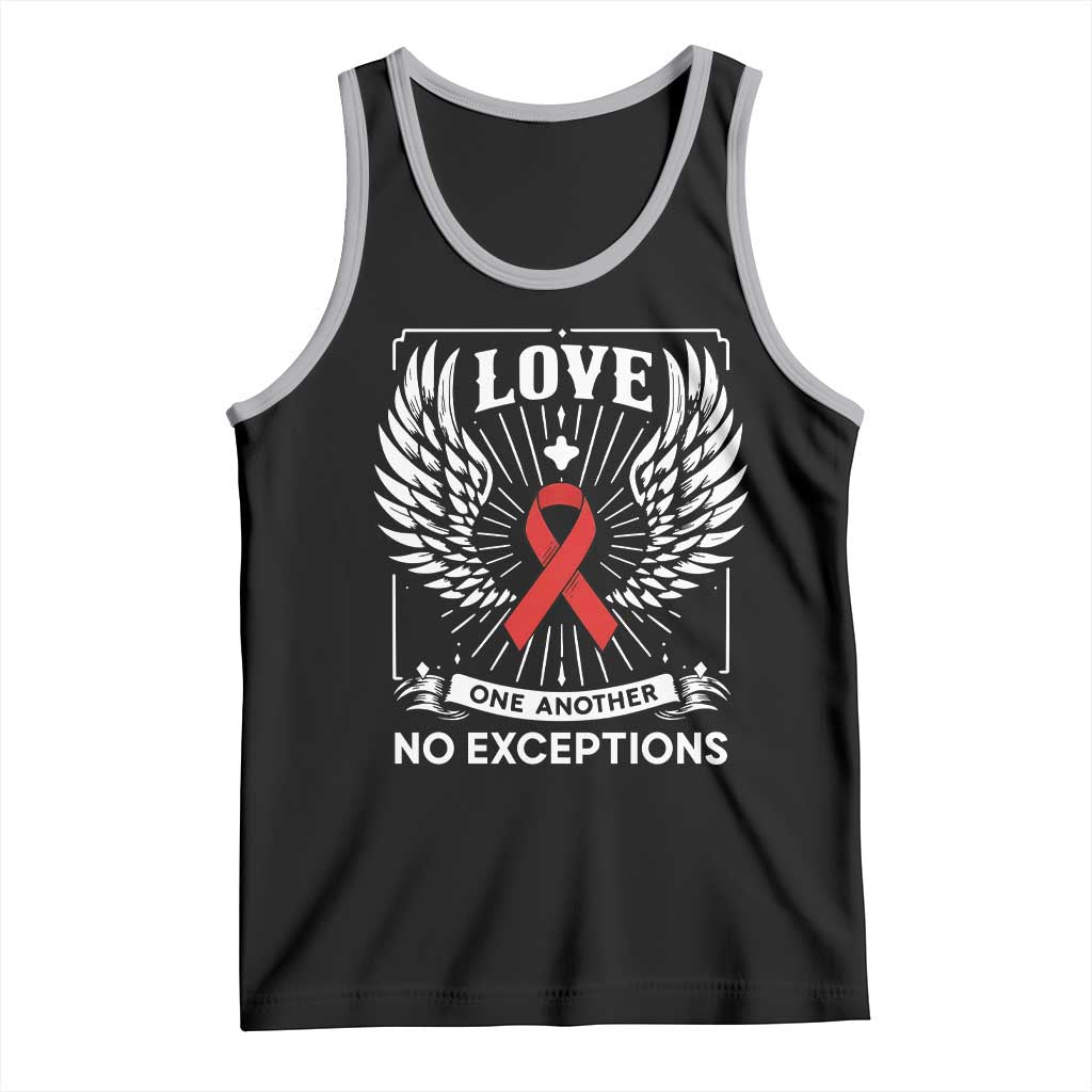 Red Ribbon Christian Tank Top Cross Minimal Faith HIV Awareness Religious TS14 Black Athletic Heather Print Your Wear