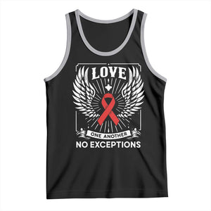 Red Ribbon Christian Tank Top Cross Minimal Faith HIV Awareness Religious TS14 Black Athletic Heather Print Your Wear