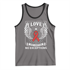 Red Ribbon Christian Tank Top Cross Minimal Faith HIV Awareness Religious TS14 Deep Heather Black Print Your Wear