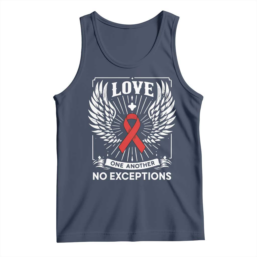 Red Ribbon Christian Tank Top Cross Minimal Faith HIV Awareness Religious TS14 Navy Print Your Wear
