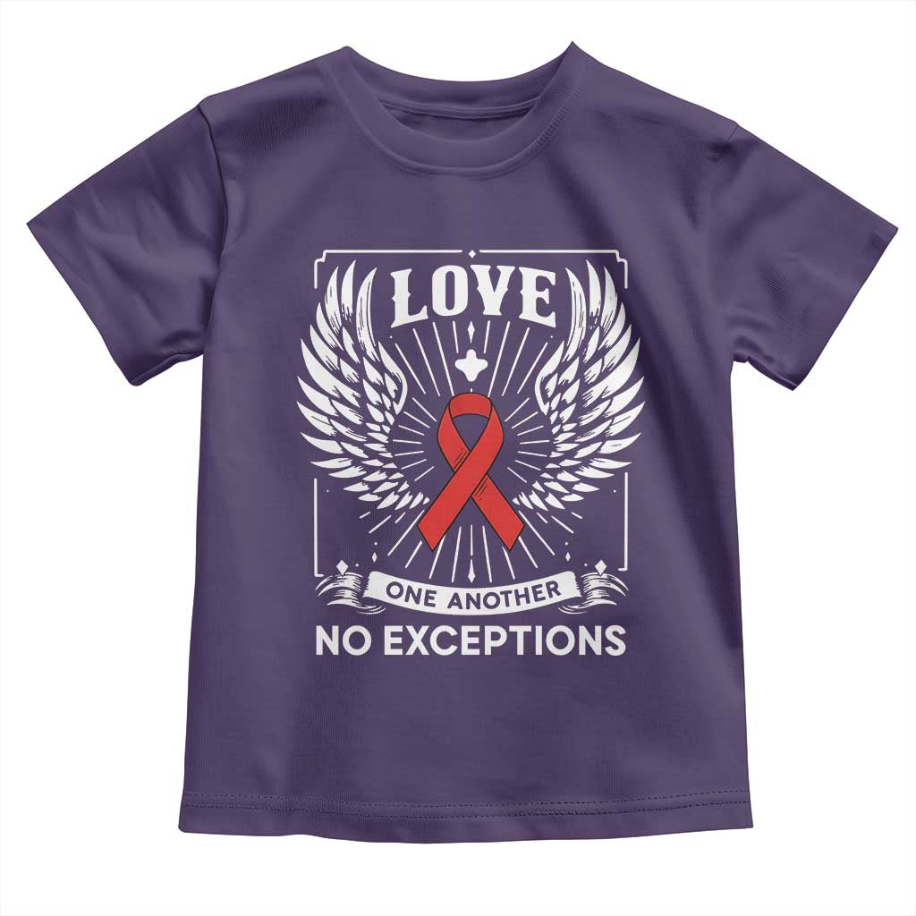 Red Ribbon Christian Toddler T Shirt Cross Minimal Faith HIV Awareness Religious TS14 Purple Print Your Wear