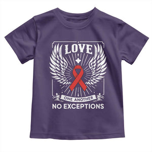 Red Ribbon Christian Toddler T Shirt Cross Minimal Faith HIV Awareness Religious TS14 Purple Print Your Wear