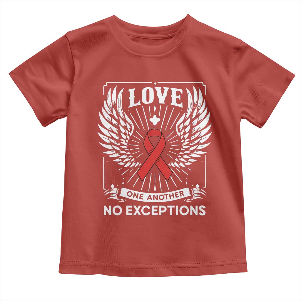 Red Ribbon Christian Toddler T Shirt Cross Minimal Faith HIV Awareness Religious TS14 Red Print Your Wear