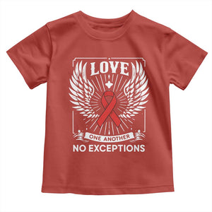 Red Ribbon Christian Toddler T Shirt Cross Minimal Faith HIV Awareness Religious TS14 Red Print Your Wear