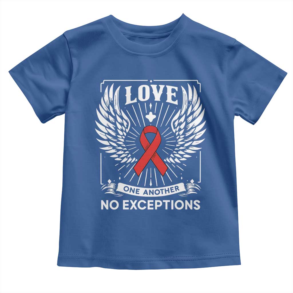 Red Ribbon Christian Toddler T Shirt Cross Minimal Faith HIV Awareness Religious TS14 Royal Blue Print Your Wear