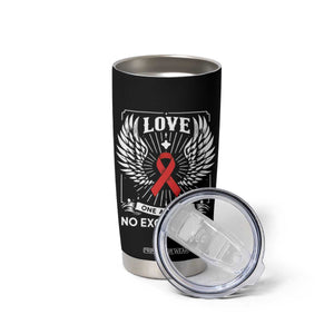 Red Ribbon Christian Tumbler Cup Cross Minimal Faith HIV Awareness Religious TS14 Print Your Wear