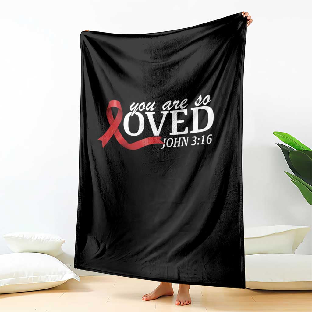 Red Ribbon Christian Throw Blanket Cross Bible Verse Inspirational Religious Faith TS14 Print Your Wear