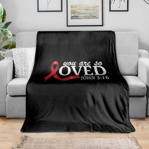 Red Ribbon Christian Throw Blanket Cross Bible Verse Inspirational Religious Faith TS14 Print Your Wear