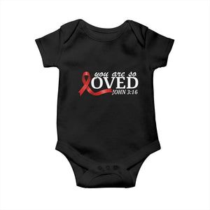Red Ribbon Christian Baby Onesie Cross Bible Verse Inspirational Religious Faith TS14 Black Print Your Wear