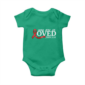 Red Ribbon Christian Baby Onesie Cross Bible Verse Inspirational Religious Faith TS14 Irish Green Print Your Wear