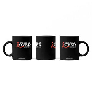 Red Ribbon Christian Coffee Mug Cross Bible Verse Inspirational Religious Faith TS14 Print Your Wear