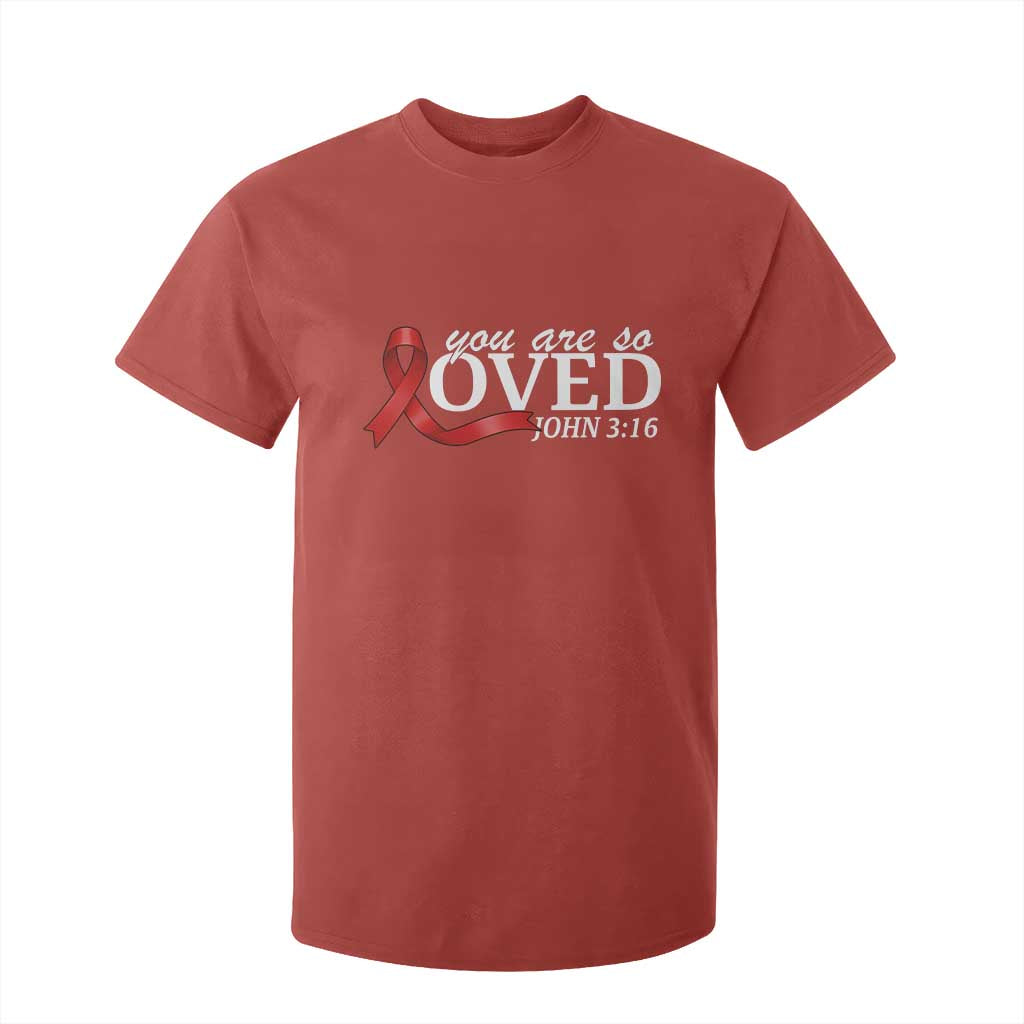 Red Ribbon Christian T Shirt For Kid Cross Bible Verse Inspirational Religious Faith TS14 Red Print Your Wear