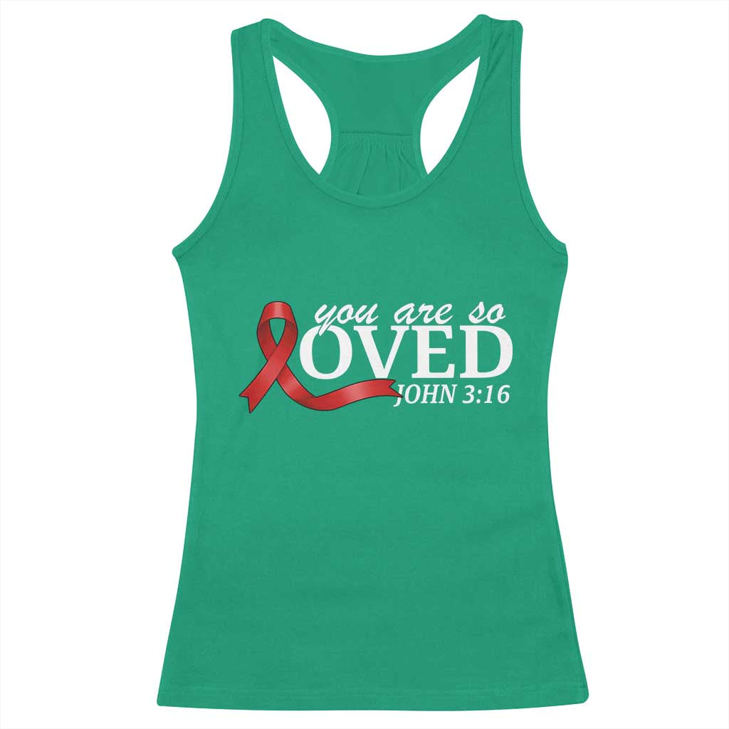 Red Ribbon Christian Racerback Tank Top Cross Bible Verse Inspirational Religious Faith TS14 Irish Green Print Your Wear