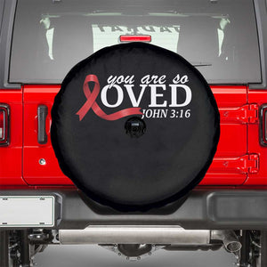 Red Ribbon Christian Spare Tire Cover Cross Bible Verse Inspirational Religious Faith TS14 Black Print Your Wear