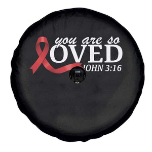 Red Ribbon Christian Spare Tire Cover Cross Bible Verse Inspirational Religious Faith TS14 Print Your Wear