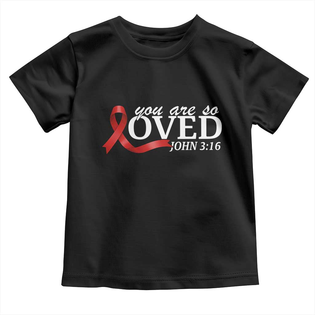 Red Ribbon Christian Toddler T Shirt Cross Bible Verse Inspirational Religious Faith TS14 Black Print Your Wear