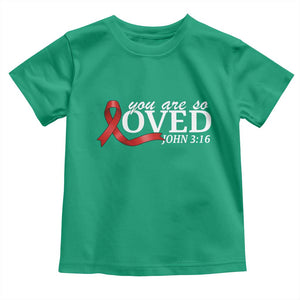 Red Ribbon Christian Toddler T Shirt Cross Bible Verse Inspirational Religious Faith TS14 Irish Green Print Your Wear