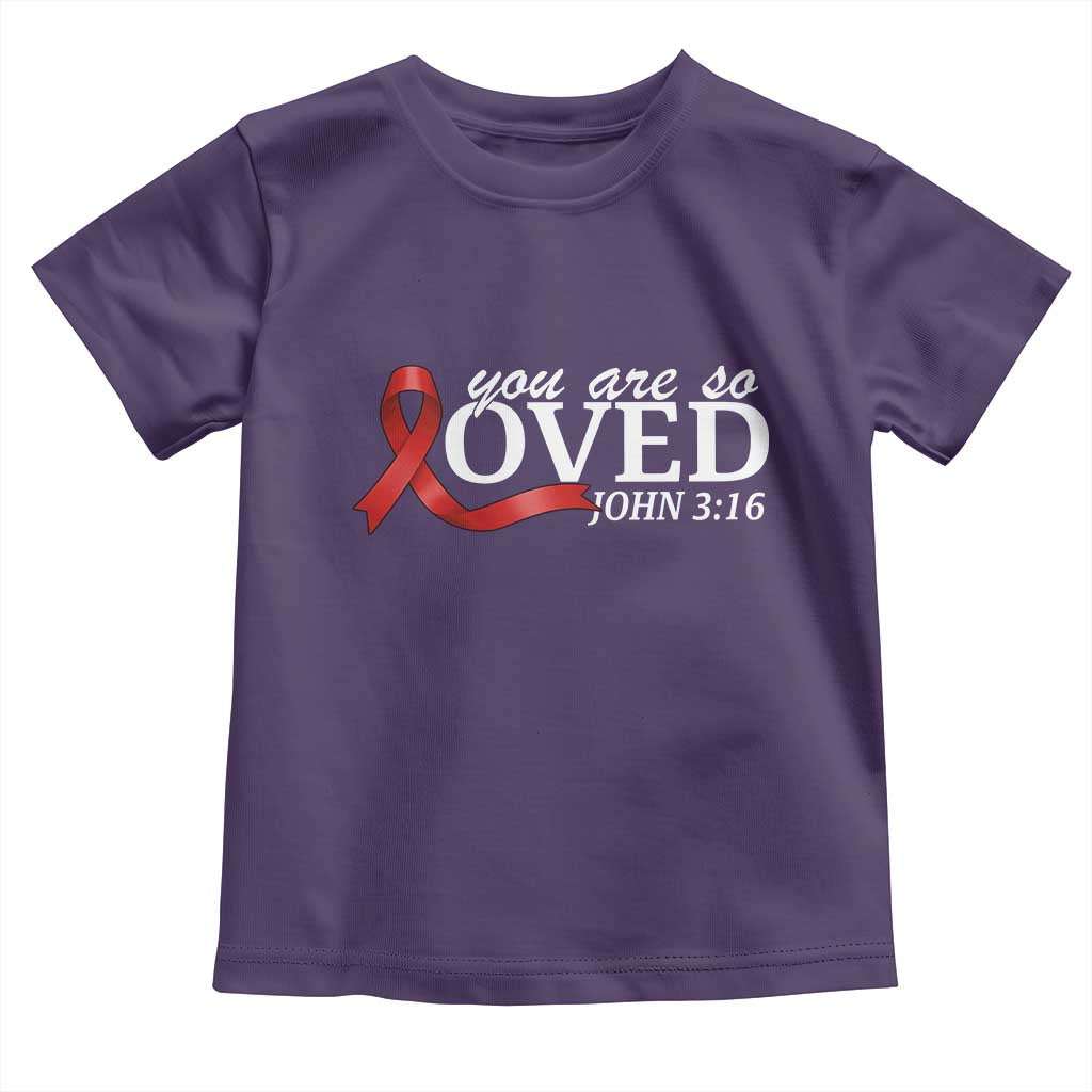 Red Ribbon Christian Toddler T Shirt Cross Bible Verse Inspirational Religious Faith TS14 Purple Print Your Wear