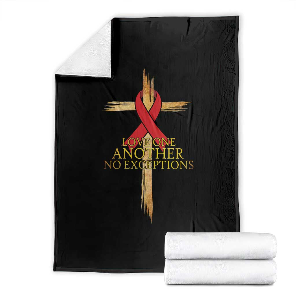 Red Ribbon Christian Throw Blanket Cross Bible Verse TS14 Black Print Your Wear