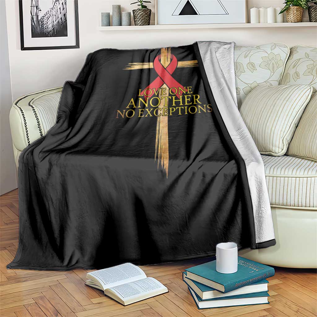 Red Ribbon Christian Throw Blanket Cross Bible Verse TS14 Print Your Wear