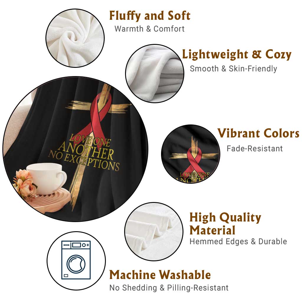 Red Ribbon Christian Throw Blanket Cross Bible Verse TS14 Print Your Wear