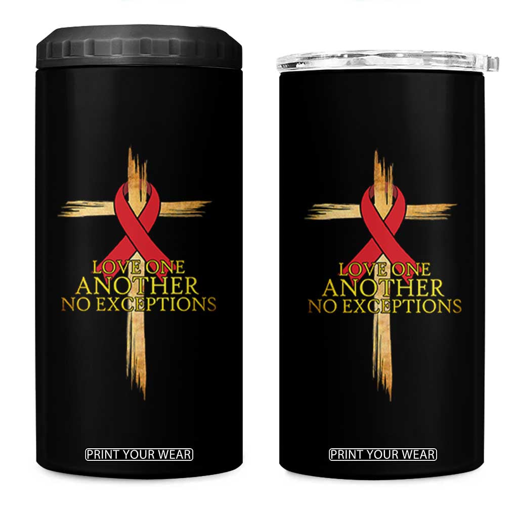 Red Ribbon Christian 4 in 1 Can Cooler Tumbler Cross Bible Verse TS14 One Size: 16 oz Black Print Your Wear