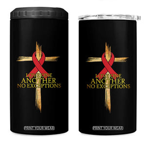 Red Ribbon Christian 4 in 1 Can Cooler Tumbler Cross Bible Verse TS14 One Size: 16 oz Black Print Your Wear