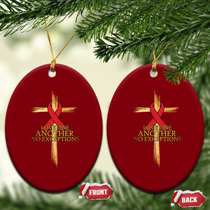 Red Ribbon Christian Ceramic Ornament Cross Bible Verse TS14 Print Your Wear