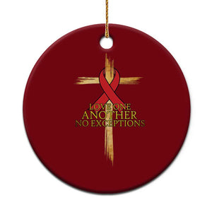 Red Ribbon Christian Ceramic Ornament Cross Bible Verse TS14 1pc Red Print Your Wear