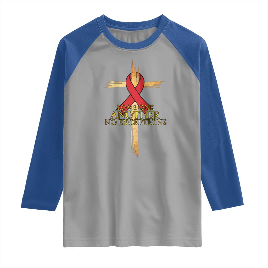 Red Ribbon Christian Raglan Shirt Cross Bible Verse TS14 Sport Gray Royal Print Your Wear