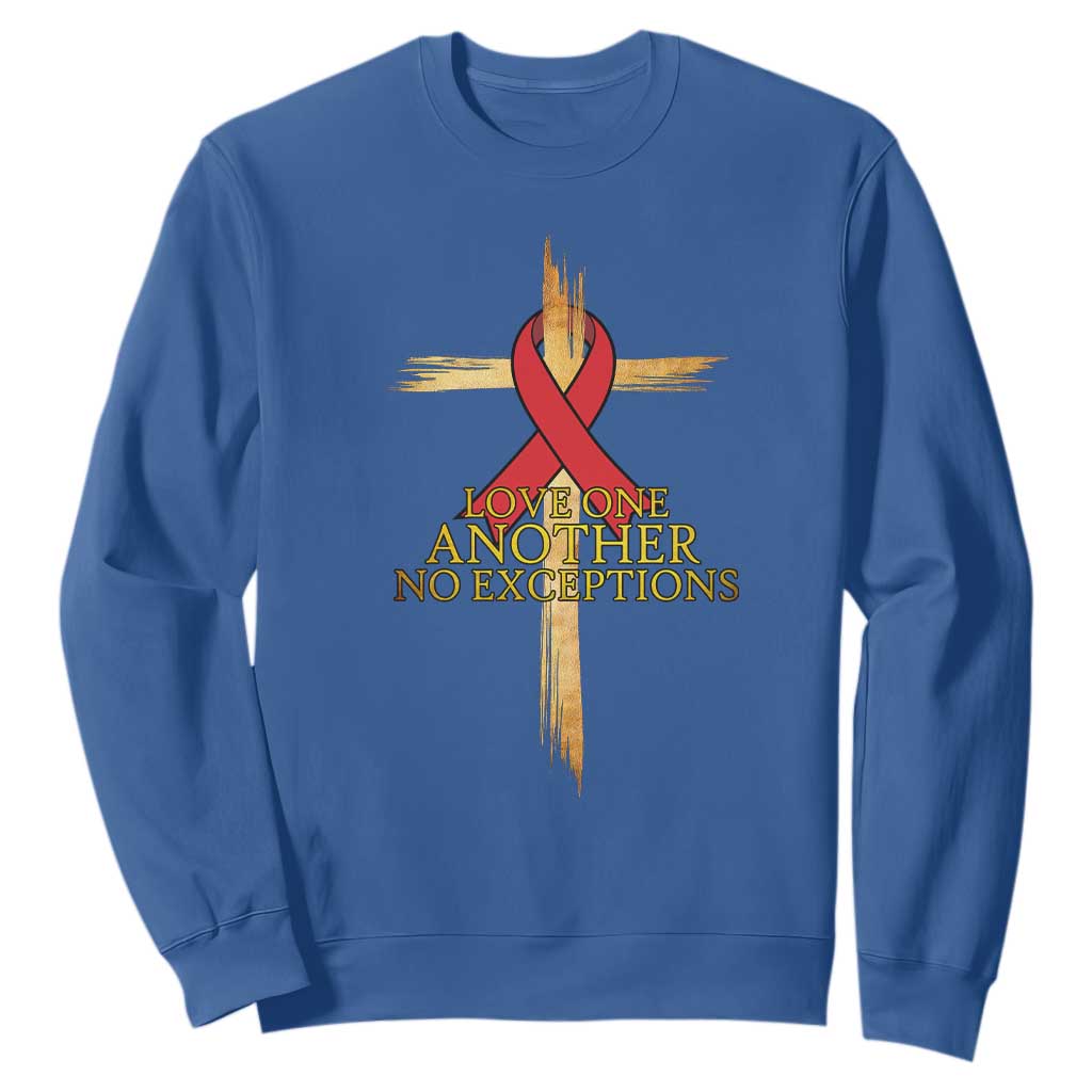 Red Ribbon Christian Sweatshirt Cross Bible Verse TS14 Royal Blue Print Your Wear