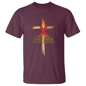 Red Ribbon Christian T Shirt Cross Bible Verse TS14 Maroon Print Your Wear
