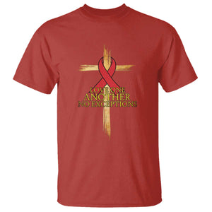 Red Ribbon Christian T Shirt Cross Bible Verse TS14 Red Print Your Wear