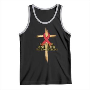 Red Ribbon Christian Tank Top Cross Bible Verse TS14 Black Athletic Heather Print Your Wear