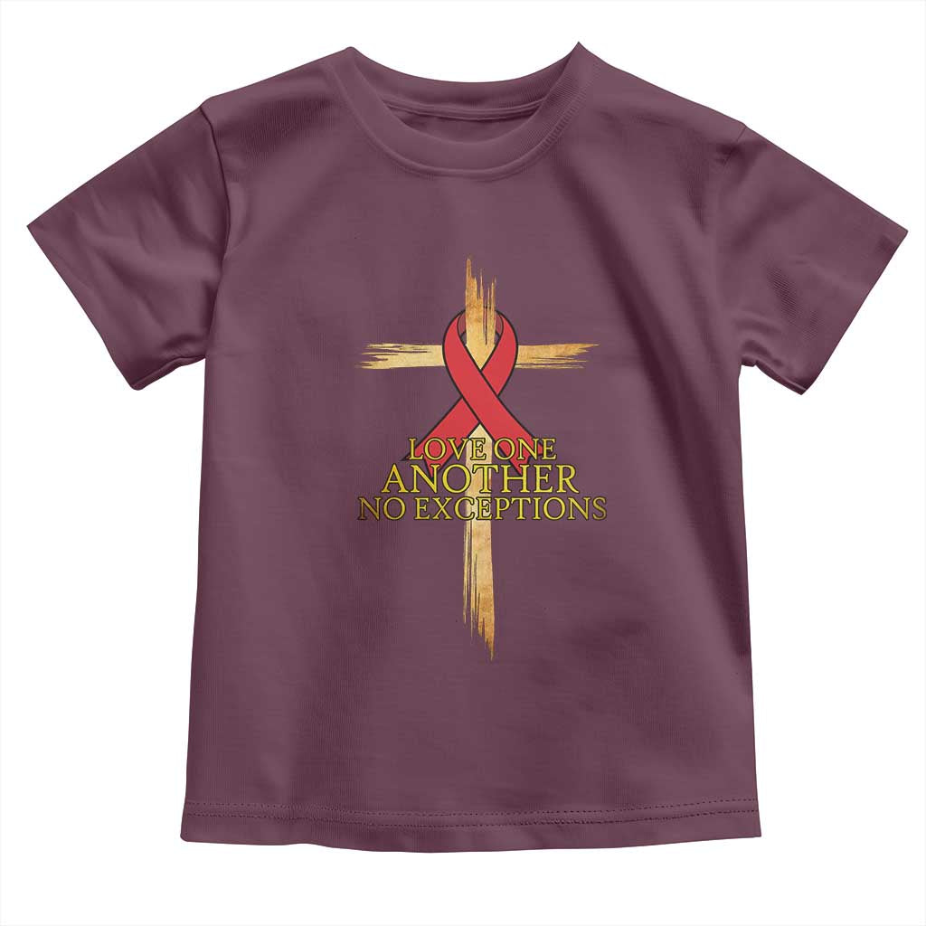 Red Ribbon Christian Toddler T Shirt Cross Bible Verse TS14 Maroon Print Your Wear