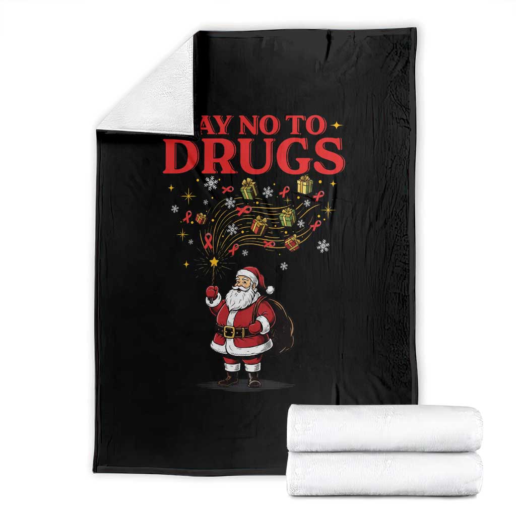 Santa Christmas Throw Blanket AIDS Awwanrness Red Ribbon HIV Support TS14 Black Print Your Wear