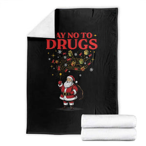 Santa Christmas Throw Blanket AIDS Awwanrness Red Ribbon HIV Support TS14 Black Print Your Wear