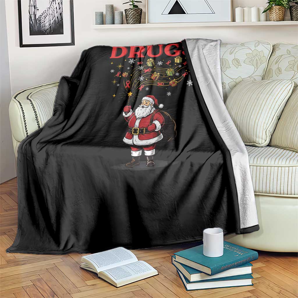 Santa Christmas Throw Blanket AIDS Awwanrness Red Ribbon HIV Support TS14 Print Your Wear