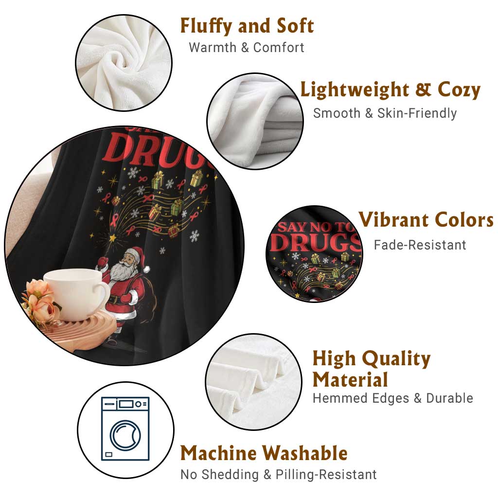 Santa Christmas Throw Blanket AIDS Awwanrness Red Ribbon HIV Support TS14 Print Your Wear