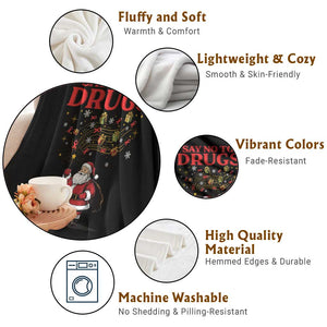 Santa Christmas Throw Blanket AIDS Awwanrness Red Ribbon HIV Support TS14 Print Your Wear