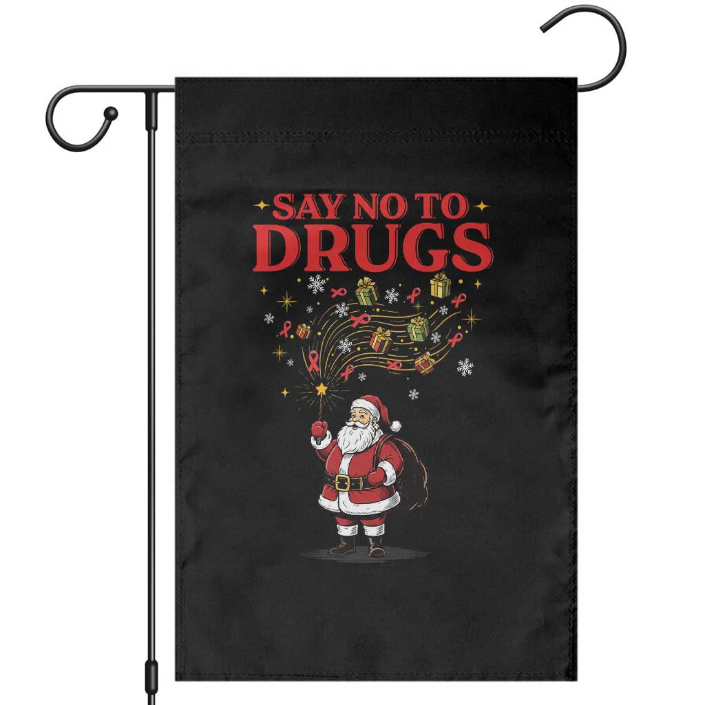Santa Christmas Garden Flag AIDS Awwanrness Red Ribbon HIV Support TS14 Black Print Your Wear