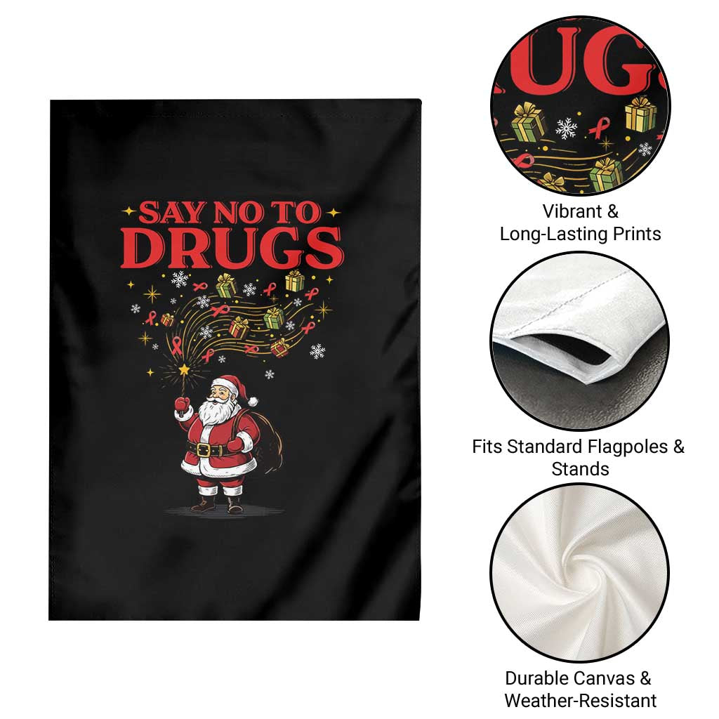 Santa Christmas Garden Flag AIDS Awwanrness Red Ribbon HIV Support TS14 Print Your Wear