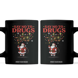 Santa Christmas Coffee Mug AIDS Awwanrness Red Ribbon HIV Support TS14 Black Print Your Wear