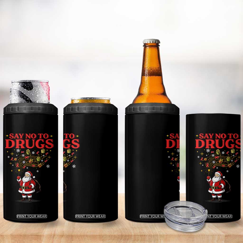 Santa Christmas 4 in 1 Can Cooler Tumbler AIDS Awwanrness Red Ribbon HIV Support TS14 Print Your Wear