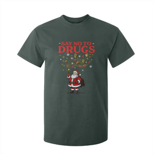 Santa Christmas T Shirt For Kid AIDS Awwanrness Red Ribbon HIV Support TS14 Dark Forest Green Print Your Wear
