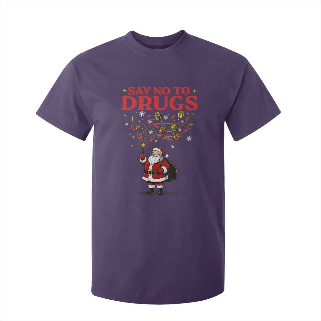 Santa Christmas T Shirt For Kid AIDS Awwanrness Red Ribbon HIV Support TS14 Purple Print Your Wear