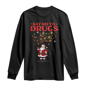 Santa Christmas Long Sleeve Shirt AIDS Awwanrness Red Ribbon HIV Support TS14 Black Print Your Wear
