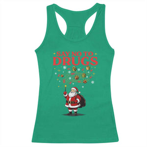 Santa Christmas Racerback Tank Top AIDS Awwanrness Red Ribbon HIV Support TS14 Irish Green Print Your Wear